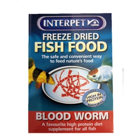Interpet Freeze Dried Blood Worm 4g Fish Food Aquatic