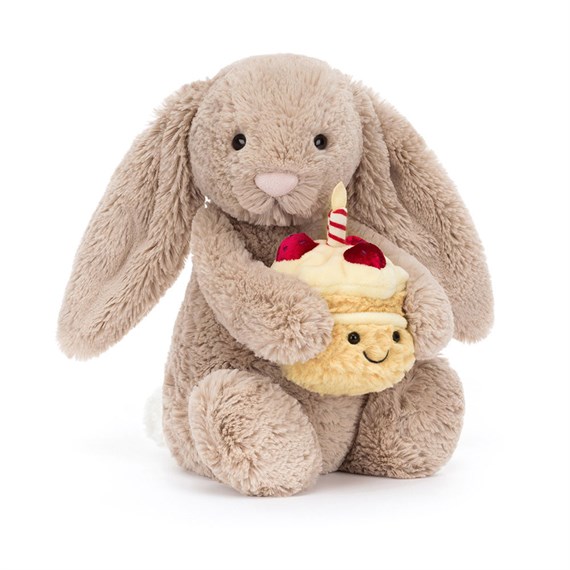 Jellycat Bashful Beige Bunny Birthday Soft Toy (BAS3BEBB)