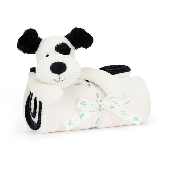 Jellycat Bashful Black & Cream Puppy Blankie Soft Toy (BLNK4BCP)