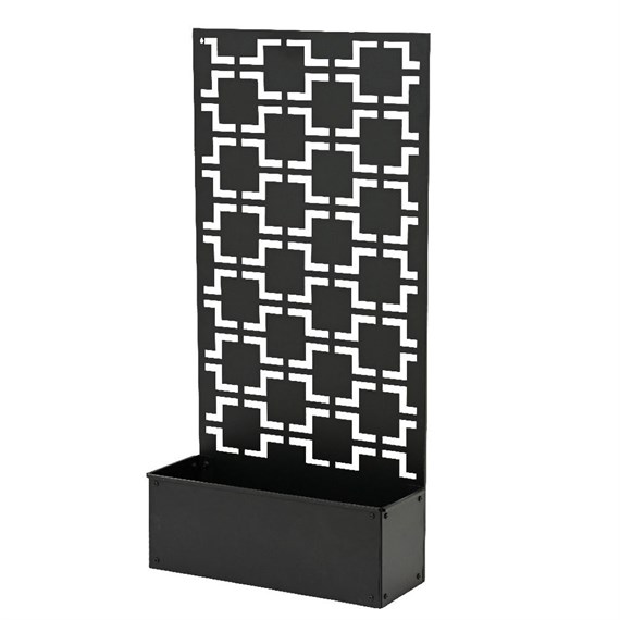 Kaemingk 118cm Leaf Trellis Outdoor Zinc Garden Planter - Black (867191)