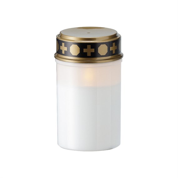 Kaemingk 12.5cm LED Light Up Chruch Candle - White (482492)
