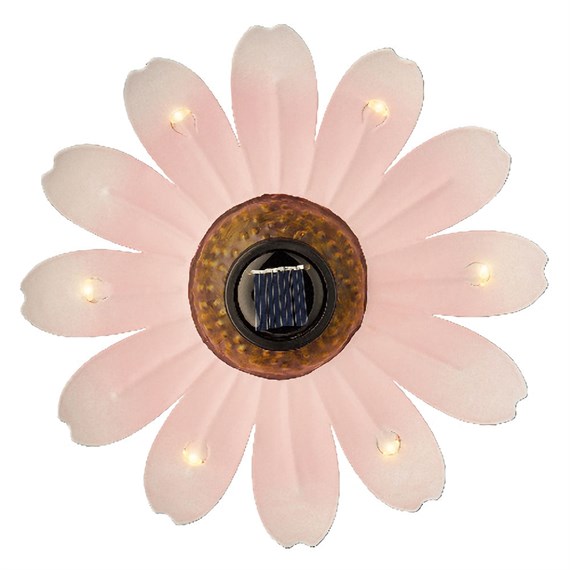 Kaemingk 14cm Solar Garden Flower Light - Pink (894882)