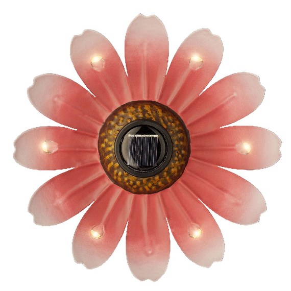 Kaemingk 14cm Solar Garden Flower Light - Red (894882)