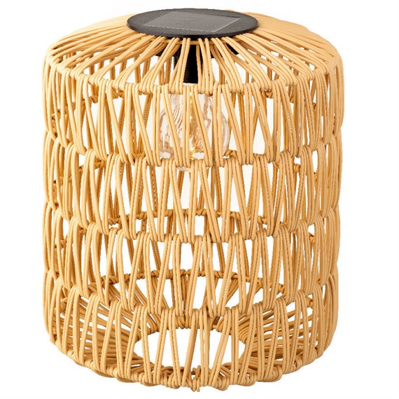 Kaemingk 27cm Solar Natural Wicker Solar Lantern (892177)