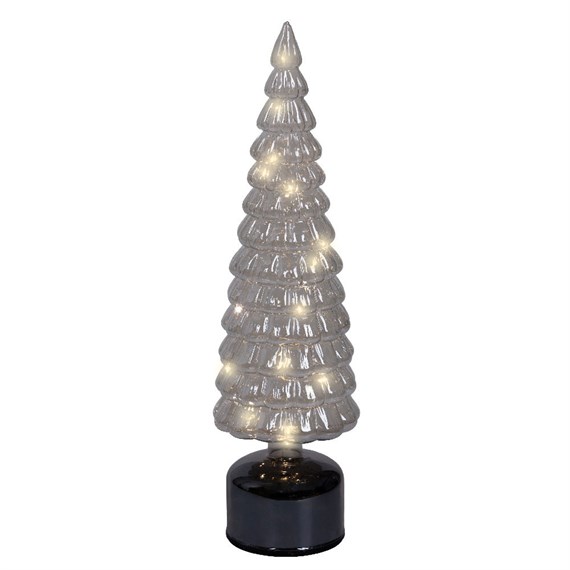 Kaemingk 39cm Anthracite Light Up Standing Christmas Tree Table Decoration (9489838)