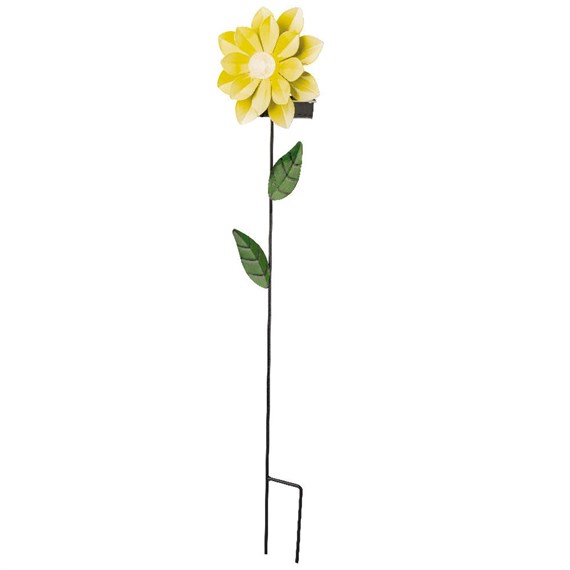 Kaemingk 50cm Solar Garden Stake Light Flower - Yellow (897657)