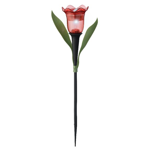 Kaemingk Solar Flower Garden Stake Light - Red (892143)