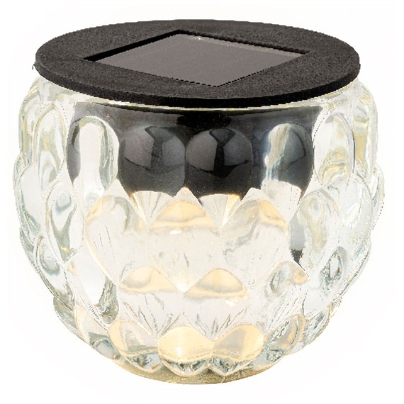 Kaemingk Solar Glass Garden Table Light - Transparent - Bobble (894774)