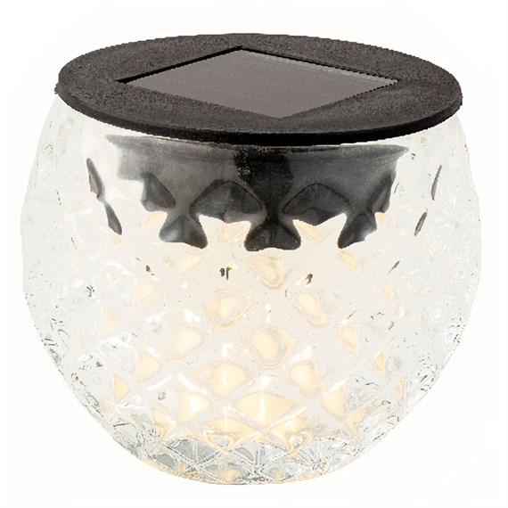 Kaemingk Solar Glass Garden Table Light - Transparent - Crossed (894774)