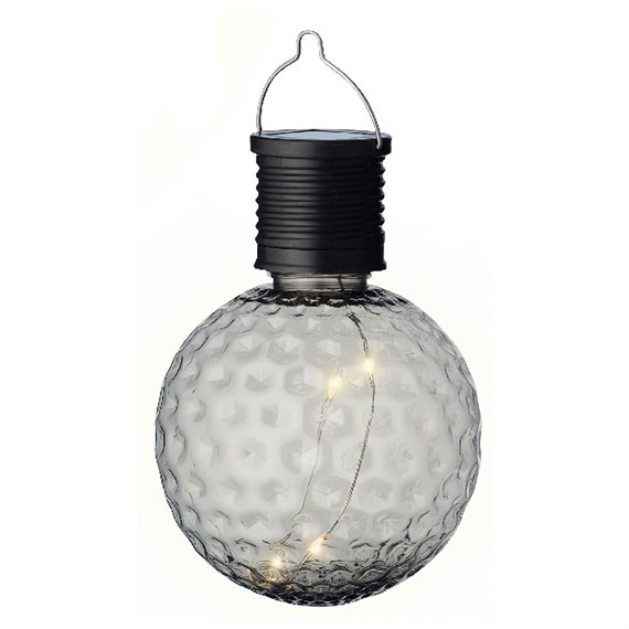 Kaemingk Solar Hanging Dotted Sphere Garden Light - Grey (892269)