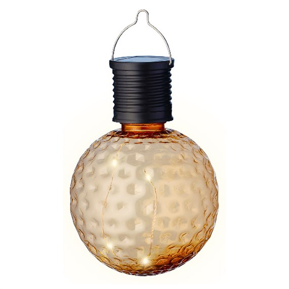 Kaemingk Solar Hanging Dotted Sphere Garden Light - Orange (892269)