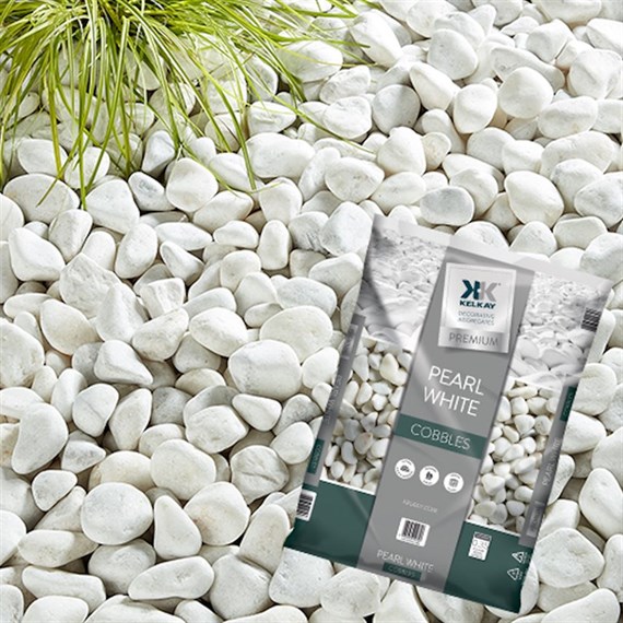 Kelkay Premium Pearl White Cobbles - Bulk Bag (7020)