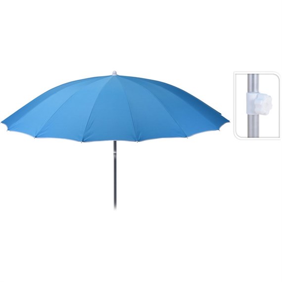 Koopman 2.4m Round Shanghai  Blue Outdoor Garden Parasol (DV8700580)
