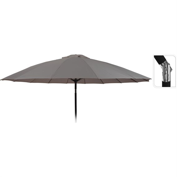 Koopman 2.7m Round 16 Rib Shanghai Grey Outdoor Garden Parasol (FD1000010)