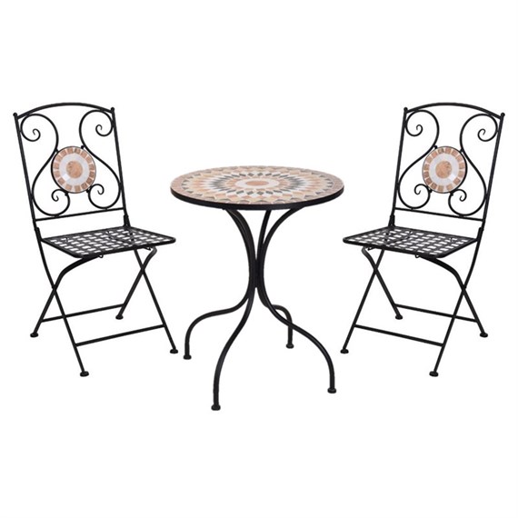 Koopman 2 Seat Black Mosaic Garden Bistro Table Set (X75000320)