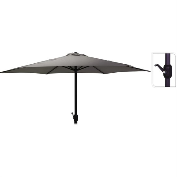 Koopman 3m Round Parasol Dark Grey Outdoor Garden Parasol (FD4300630)
