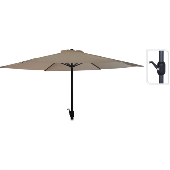 Koopman 3m Round Parasol Taupe Outdoor Garden Parasol (FD4300610)