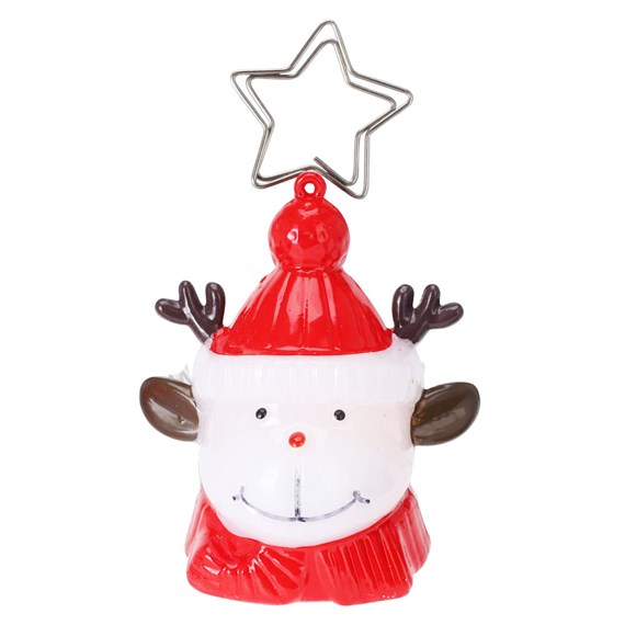 Koopman Acrylic Light Up Christmas Namecard Holder - Reindeer Red Scarf (AX5330000)