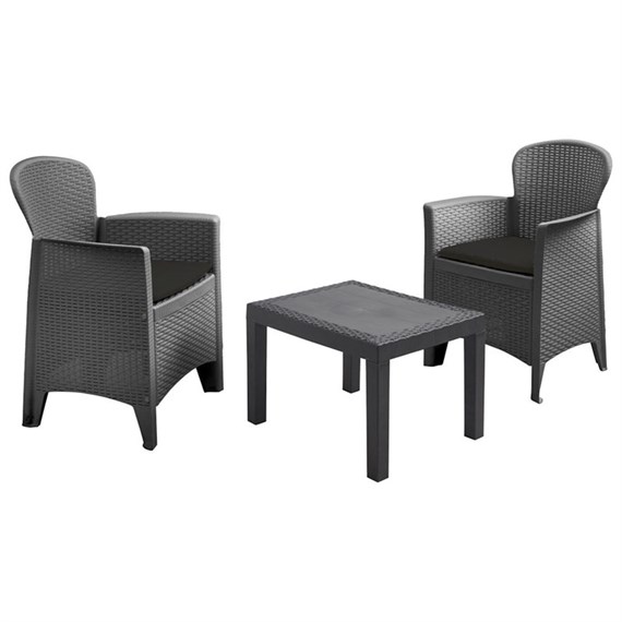 Koopman Akita Outdoor Garden Furniture Bistro Coffee Set Grey (042280180)