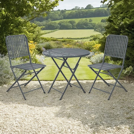 Koopman Anthracite Metal Folding Bistro Set (X71000510)