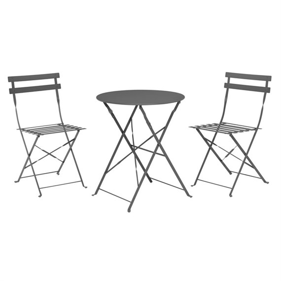 Koopman Grey Metal Folding Bistro Set (CK9200780)