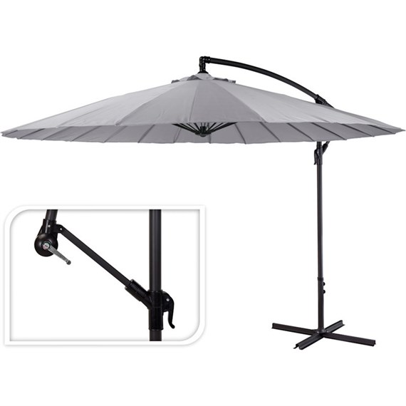 Koopman Parasol Umbrella Banana Shanghai 300cm Light Grey (Fd1000140)