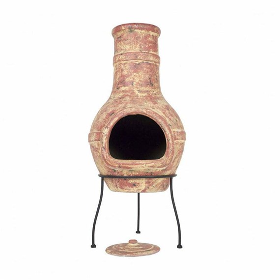 La Hacienda Mo Banded Copper Clay Chimenea Large (67067)