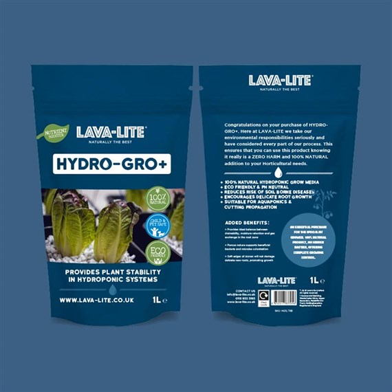 Lava Lite Hydro Gro+ 1ltr Natural Hydro Growing Media (HG1LTRB)