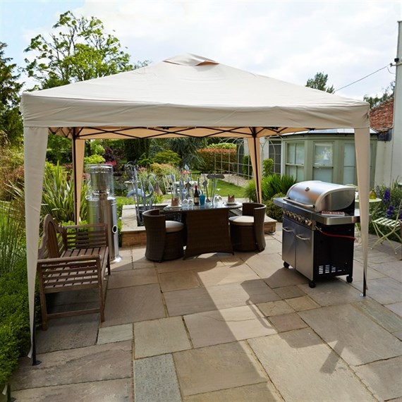 LeisureGrow Hamilton 3 Meter Pop-Up Garden Gazebo - Cream (GAZ12CR)