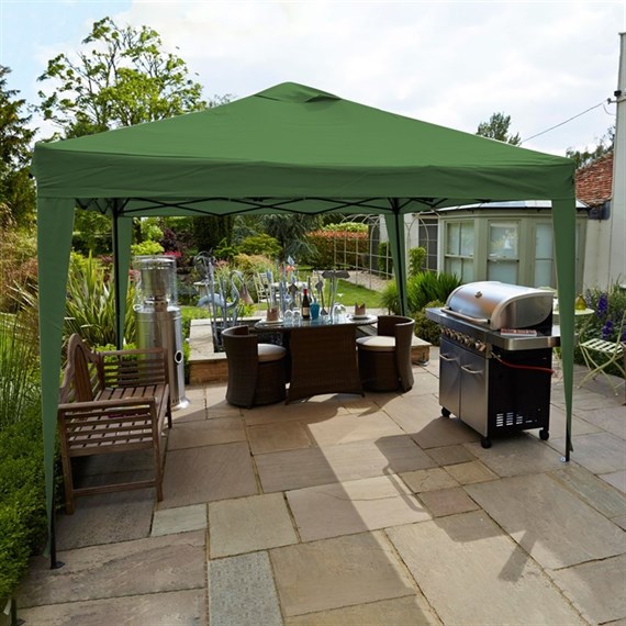 LeisureGrow Hamilton 3 Meter Pop-Up Garden Gazebo - Forest Green (GAZ12FG)