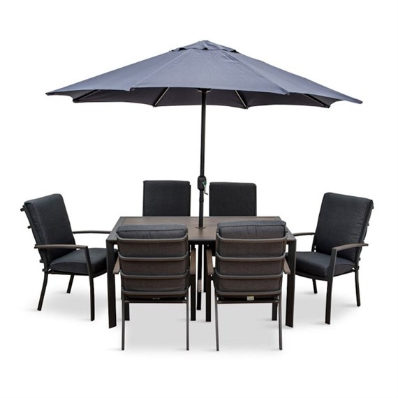 LeisureGrow Milano 6 Seat Outdoor Garden Furniture Set (MNO/SET422)