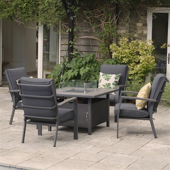 LeisureGrow Milano Lounge Firepit Outdoor Garden Furniture Set (MNO/SET5)