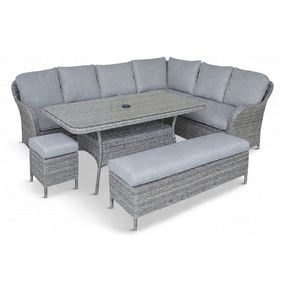 Leisuregrow Monte Carlo Stone L-Shape Corner Modular Outdoor Garden Furniture Set