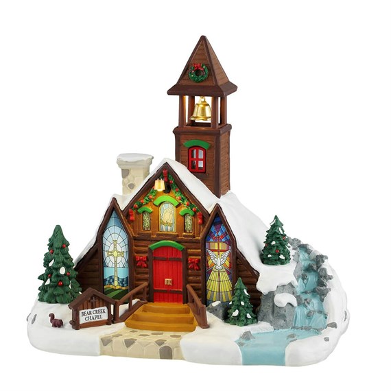Lemax Bear Creek Chapel Battery Operated LED Christmas Building (45265)