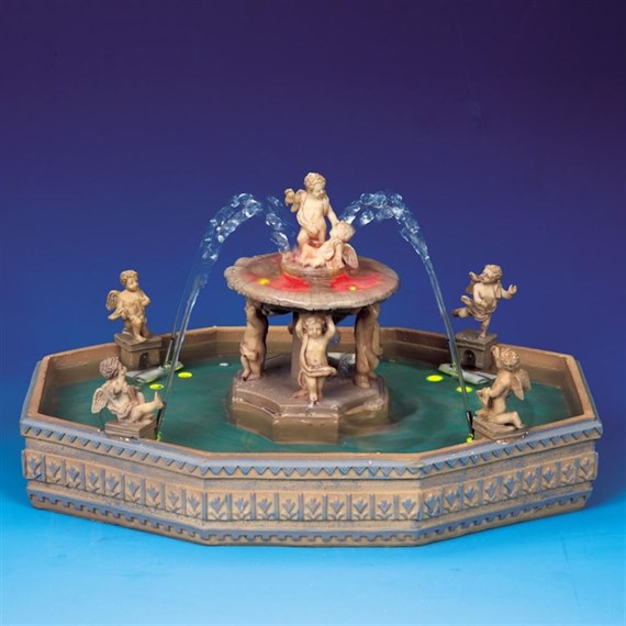 Lemax Lighted Village Square Fountain Christmas Table Piece (14663-UK)