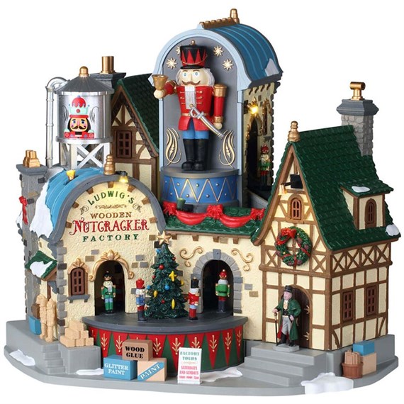 Lemax Ludwig’s Wooden Nutcracker Factory Sights & Sound Christmas Building (95463-UK)
