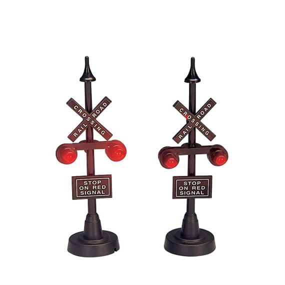 Lemax Railway Stop Light Set of 2 Battery Operated Christmas Figurines (34954)