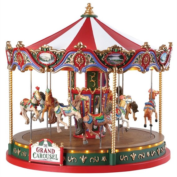 Lemax The Grand Carousel Mains Powered Sights & Sound Christmas Carnival Ride (84349)