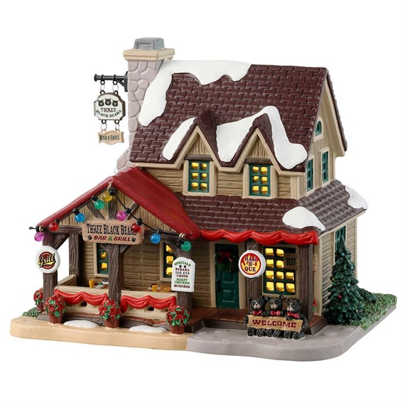 Lemax Three Black Bears Bar & Grill LED Christmas Building (35078-UK)