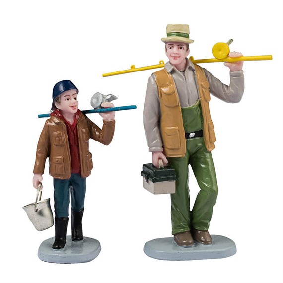 Lemax Fishin' Time Set Of 2 Christmas Figurines (42321)