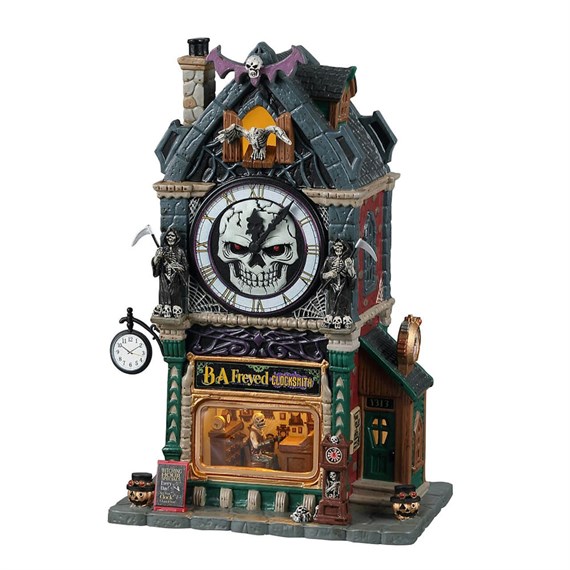 Lemax Spooky Town B.A. Freyed Clocksmith LED Halloween Decoration Building (25851-UK)