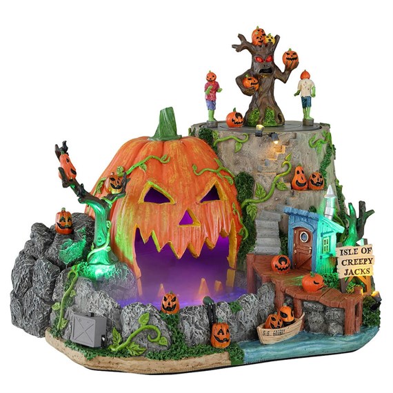 Lemax Spooky Town Isle Of Creepy Jacks Halloween Decoration with Adaptor (14824-UK)