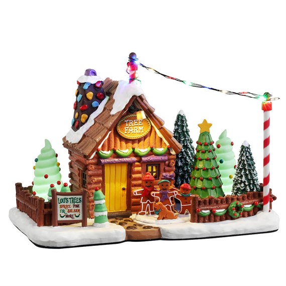 Lemax Lou's Tree Farm Battery Operated LED Christmas Building (25951)