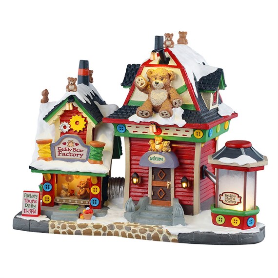 Lemax Teddy Bear Factory LED Christmas Building With Adaptor (55312-UK)
