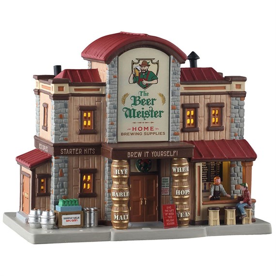 Lemax The Beer Meister Home Brewing Supplies LED Christmas Building With Adaptor (55332-UK)