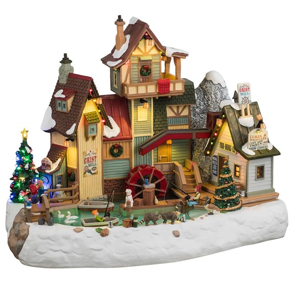 Lemax The Rocky River Grist Mill LED Christmas Building With Adaptor (45269-UK)