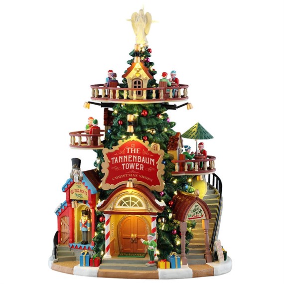 Lemax The Tannenbaum Tower Christmas Shops Battery Operated LED Christmas Building (55311)