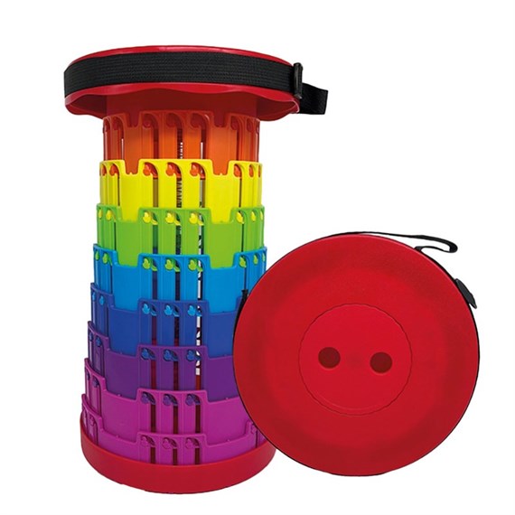 Lesser & Pavey Telescopic Stool - Red & Rainbow (LP72946)