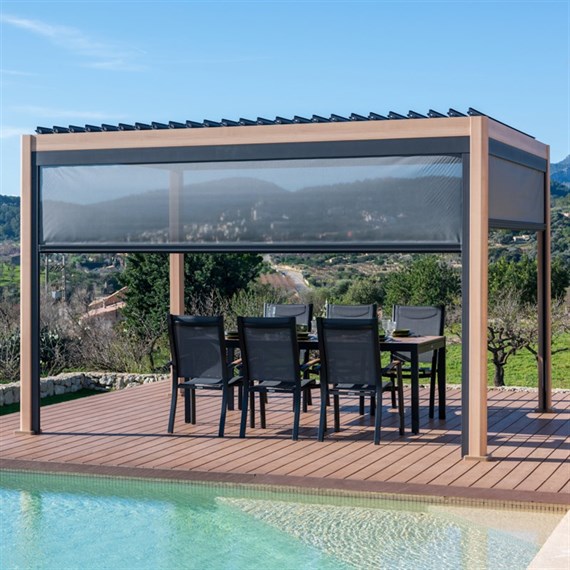 Lifestyle Garden 4m Premium Pergola Pull Down Screen in Charcoal (PER001-4-PDS)