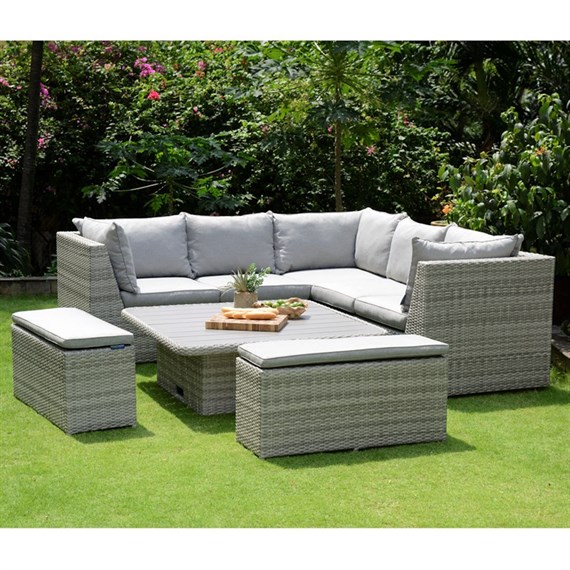 Lifestyle Garden Aruba Casual Corner Outdoor Garden Furniture Dining Bench Set